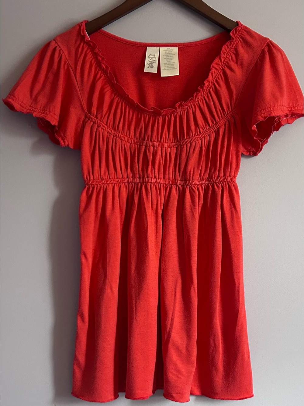 Y2K Orange Babydoll Style Top by L8ter Size Small